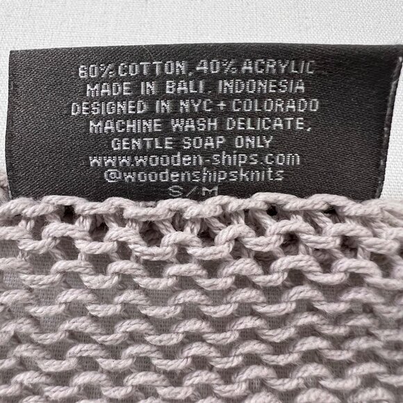 Wooden Ships Star Crewneck Sweater Gray & White Size Small / Medium - Picture 5 of 8